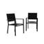 Ensemble de 4 chaises de salle à manger d'extérieur empilables avec accoudoirs, chaise bistro en aluminium avec tissu textilène respirant pour la cour-1318055728