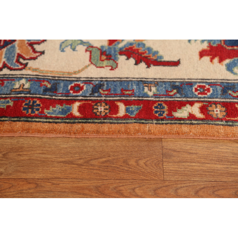 Tapis oriental en laine noué à la main Kazak 9 x 12