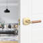 Forma Passage Rosette In Polished Chrome, Walnut Grip-140684445
