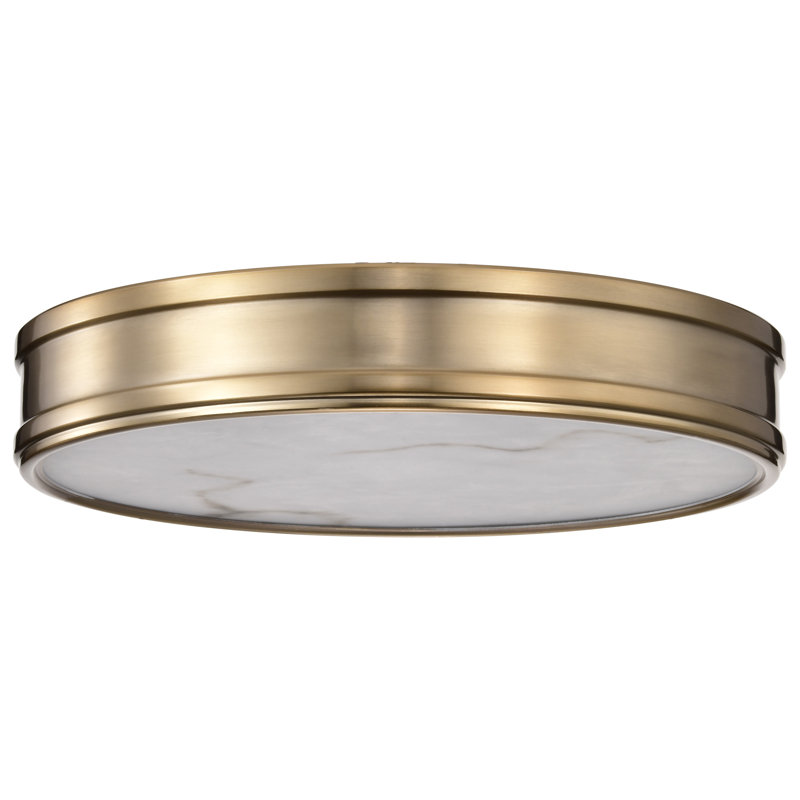 Erem - Plafonnier encastré DEL 14 pouces avec verre albâtre, Bronze brillant