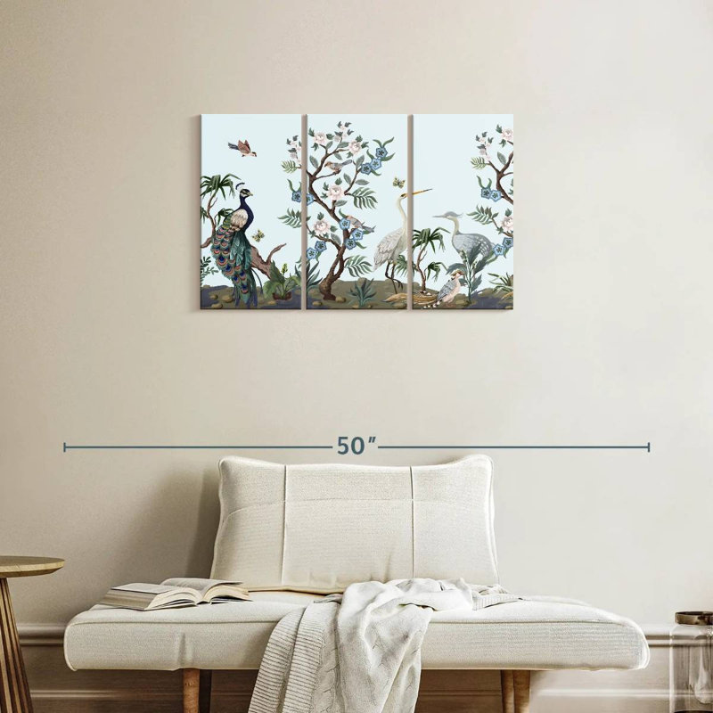 Chinoiserie Style Birds, 20" H x 33" W