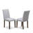 3 Piece Kitchen Table Set for Small Spaces Contains a Round Dining Room Table with Pedestal and 2 Grey Linen Fabric Parsons Chairs, Antique Walnut-2038173630-2038173570