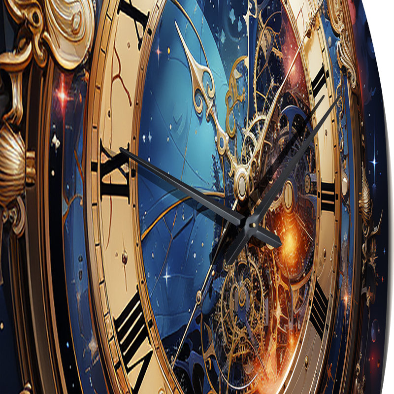 Oversized Glossy Aluminum Round Wall Clock, 36 inches