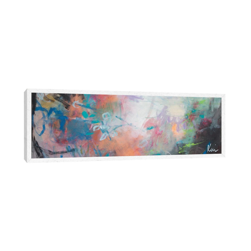 Embraced By Nature by Kerri Blackman - Panoramic Painting on Canvas, White Framed, 30.48cm H x 91.44cm W x 3.81cm D
