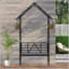 Versatile Metal Garden Arch with Bench and Flower Stand