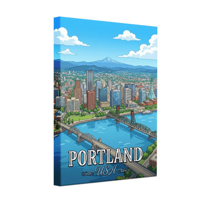 Scenic &Cityscapes Portland Usa Cityscape Skyline River Bridge Mountains