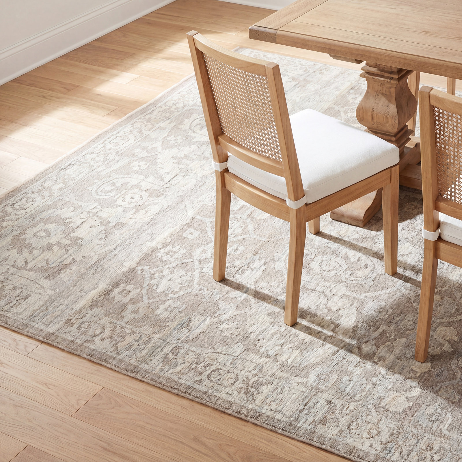 Collinston Taupe Hand-Knotted Wool Oriental Rug, Rectangle 10' x 14'