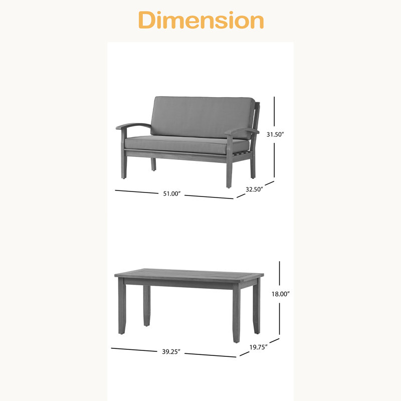 SIEGE D'AMOUR + TABLE BASSE, Gris foncé