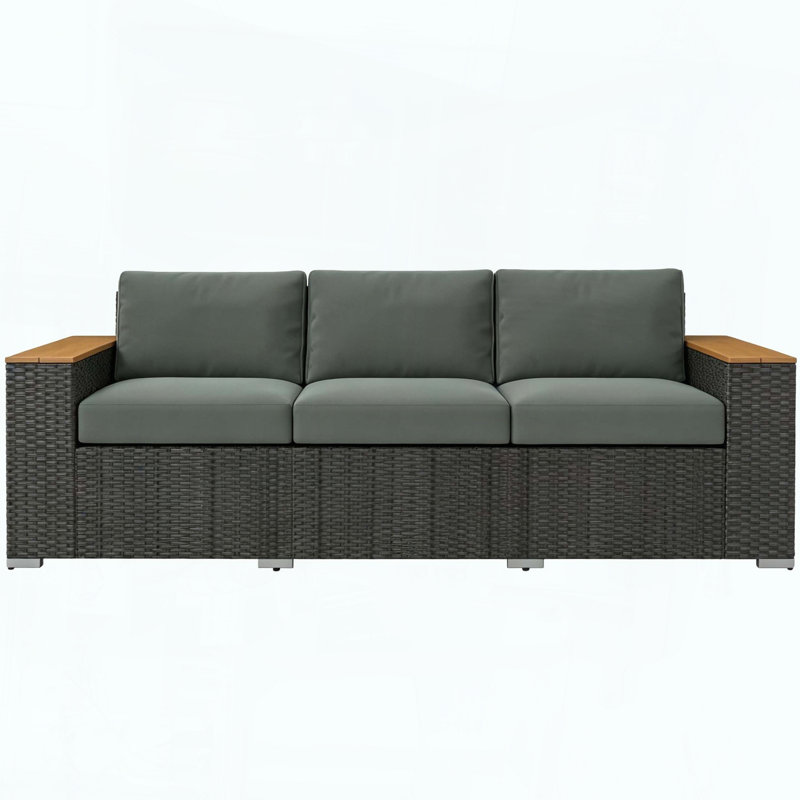 Wicker Outdoor Sofa with Deep Cushions