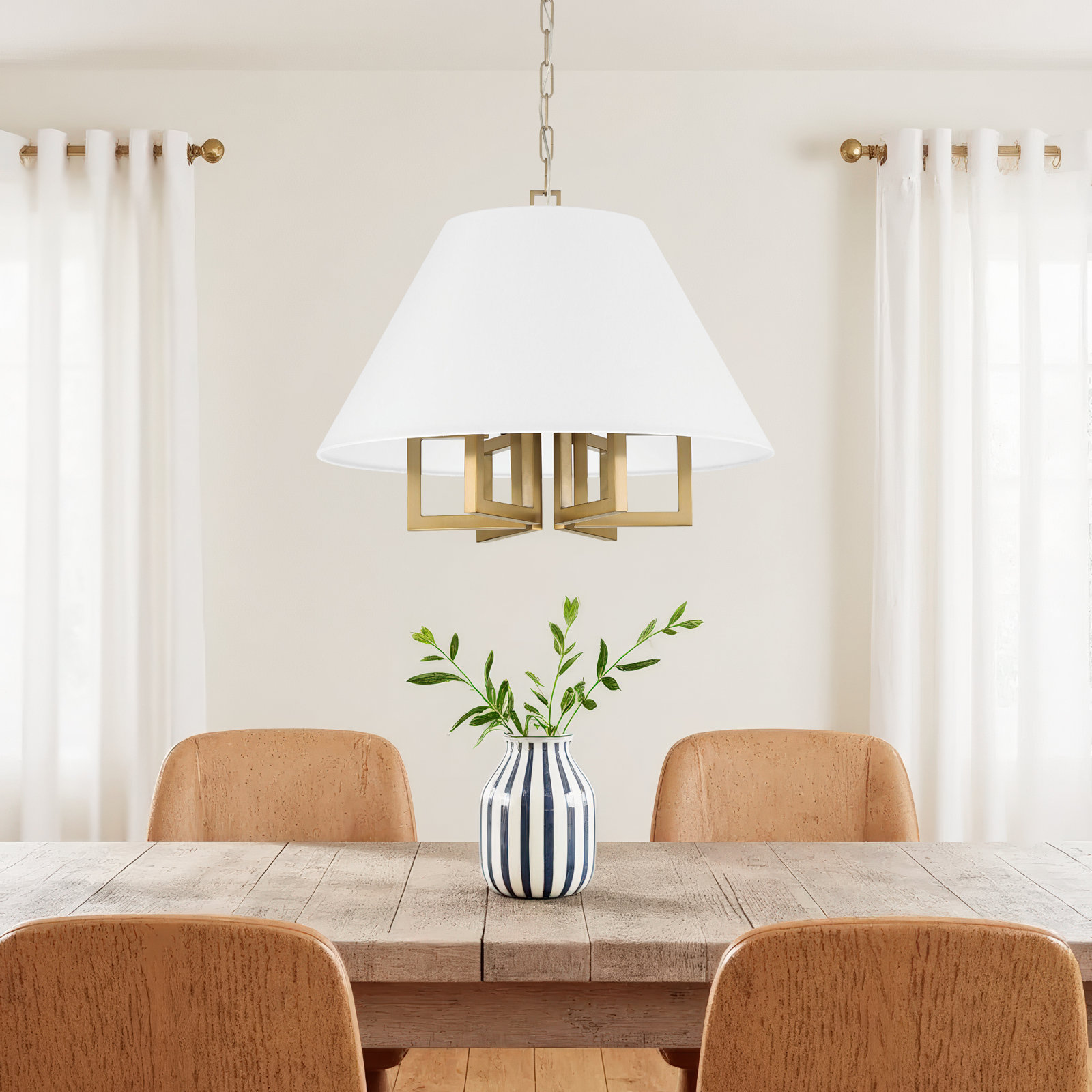 6 - Light Metal Dimmable Chandelier