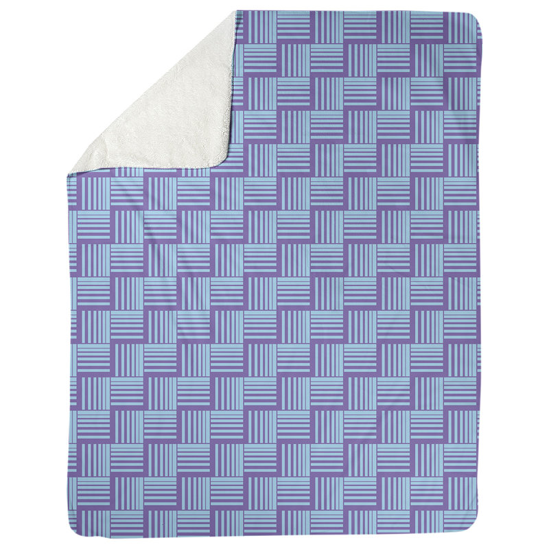 Couverture polaire à rayures classic basketweave, l 50 po x L 60 po, Mauve / bleu sarcelle