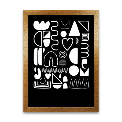 White And Black Scandi Shapes - Print