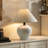 Off-White Ceramic Table Lamp With Free Bulb Included, Farmhouse Bedside Lamp With Linen Shade, Neutral Rustic Table Lamp For Bedroom Living Room Nightstand-142170234