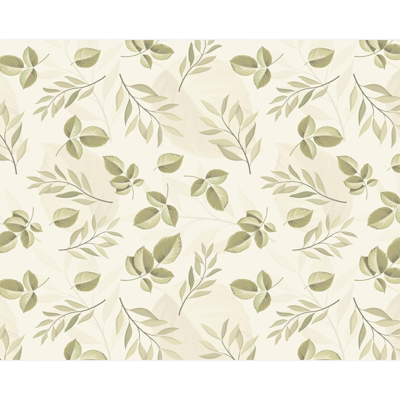 Élégant motif de feuillage vert subtil, L 96 po x l 120 po
