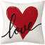 Couvertures décoratives pour la Saint-Valentin 18 x 18, ensemble de 4 taies d'oreiller en lin avec cœur rouge Love You More pour grand canapé