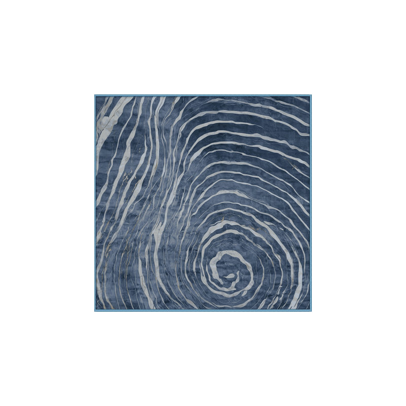 Machine Washable Blue Area Rug, Square 5'