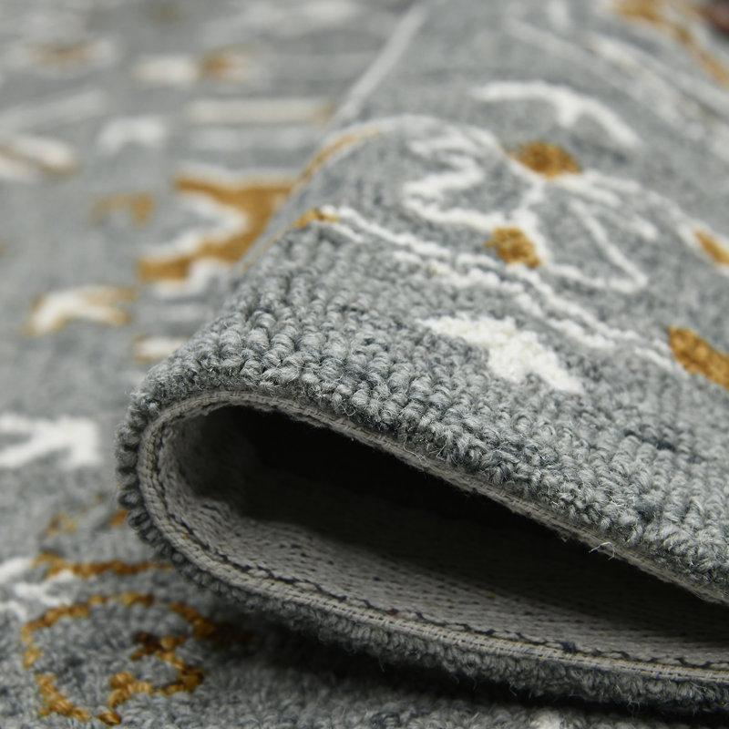 Bungalow Rose Hand Hooked Wool Floral Rug | Wayfair