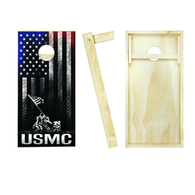 Ensemble de cornhole à rayures suspendues 2 pi x 4 pi USMC