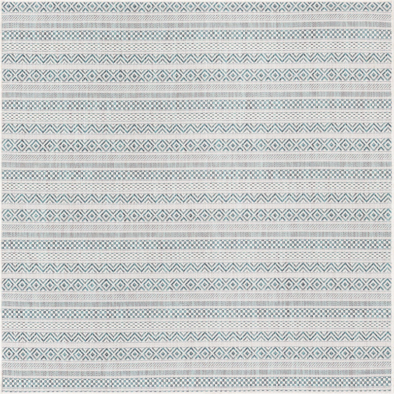 Tapis d'extérieur scintillant bleu clair, Carré 5 pi 3 po