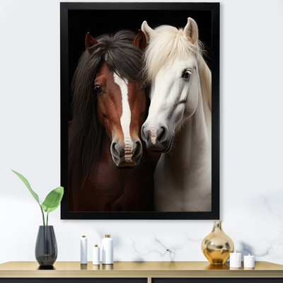 «Zahoor White and Brown Horse Dynamic Duo I», reproduction d'art sur toile
