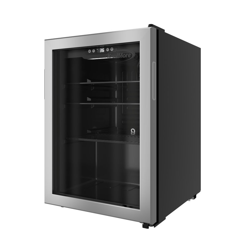Réfrigérateur à boissons de 17 po à 70 canettes avec garniture en acier inoxydable, 2,5 pi³ pi (km-br25ss)