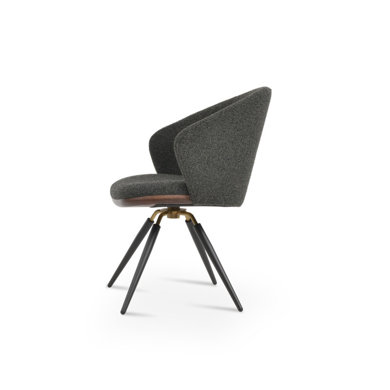 Chaise avec accoudoirs pivotante Athena, Noir