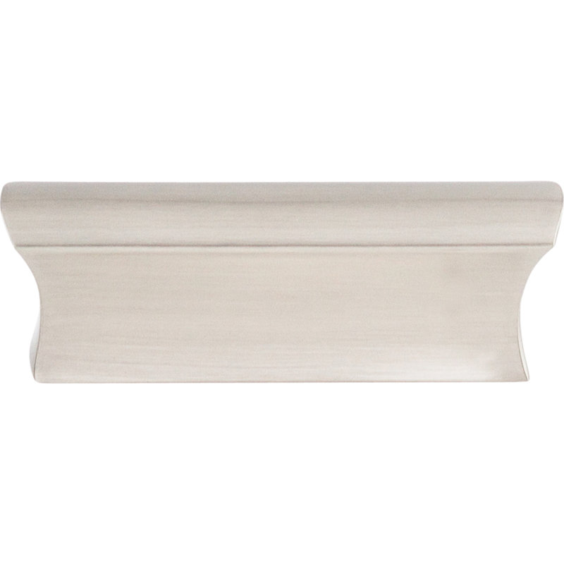 Glacier 3" Center to Center Finger pull, 2" Center to Center, Brushed Satin Nickel