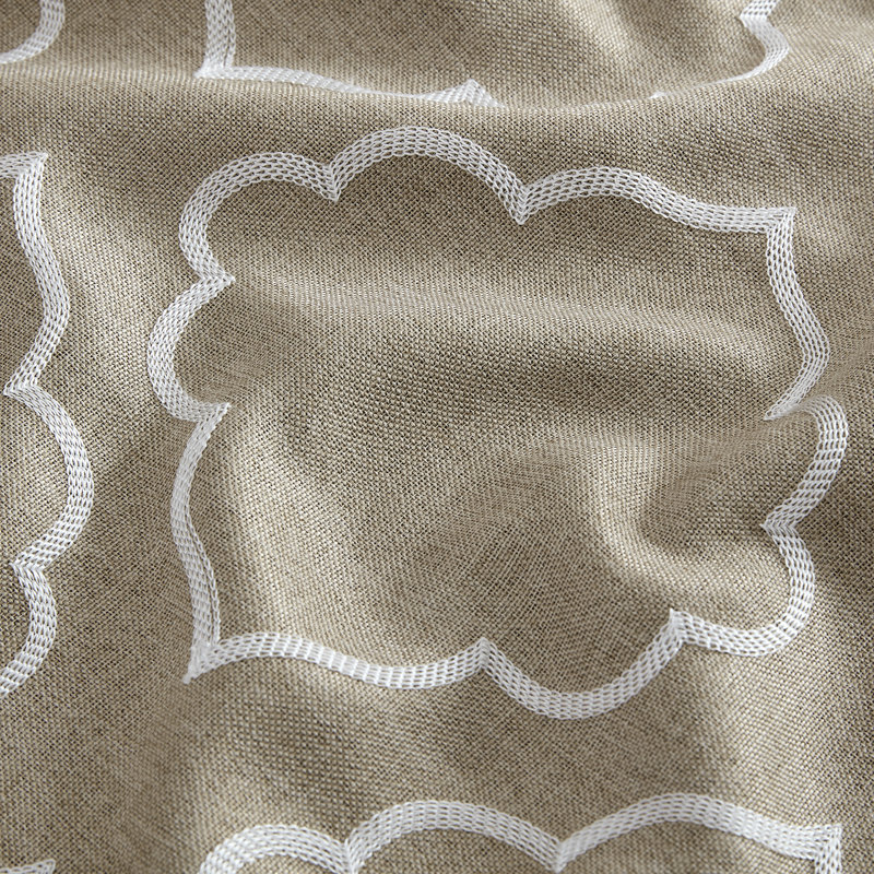 Lely Lattice Embroidered Polyester Blackout Curtain Pair, 37" W x 63" L
