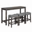 Ensemble de table de bar 4 pièces avec prise de courant, ensemble de table de bar avec chaises, table de bar avec tabourets, table de canapé avec 3 tabourets rembourrés, pour le salon, la salle à manger-214908357
