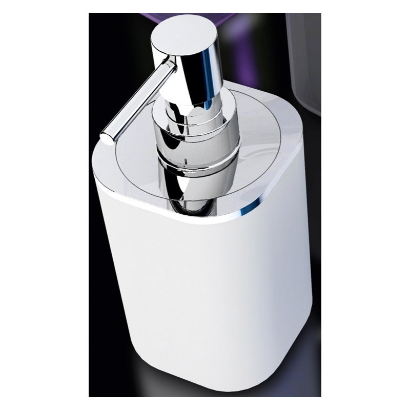 Bijou 2.95" Soap Dispenser, Blanc / Chrome