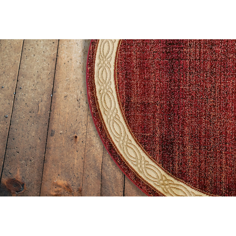 Tapis rouge/beige tissé à la machine Kingston Seymour