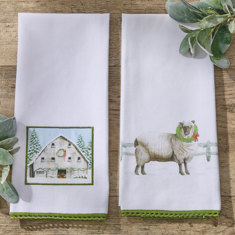  Ensemble de 2 torchons Merry Christmas Ewe, Merry Christmas Ewe