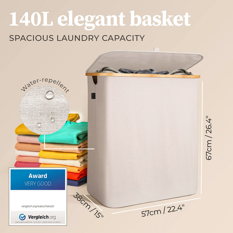 Laundry Sorter with Handles, Beige