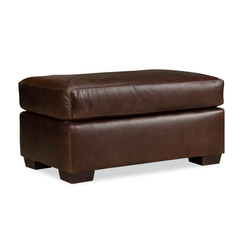 Repose-pieds en cuir véritable Cranbrook, Cuir véritable Bistro Rustic