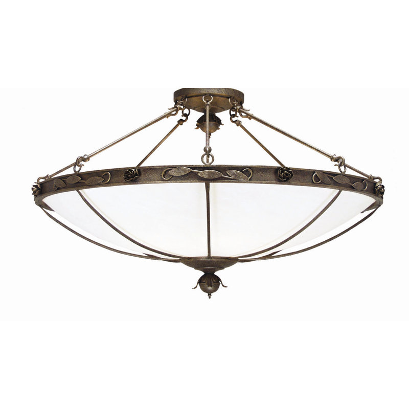 Arabesque 8 - Light Semi Flush Mount, French Bronze, Real Mica