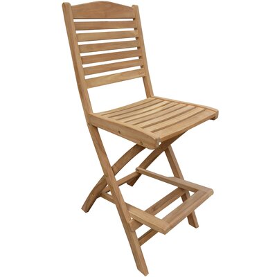 Costales 30"" Teak Patio Bar Stool -  Highland Dunes, 4AFC8EBB54354AB8B8C59C04C54140C8