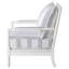 White And Navy Upholstered Stripe Accent Chair