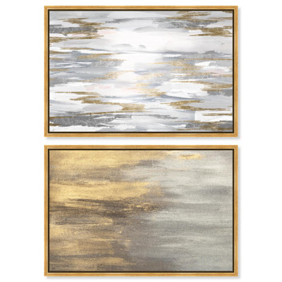 "Neutral Luxe Abstracts", ensemble de 2 reproductions d'art sur toile par Art Remedy, 15 x 10
