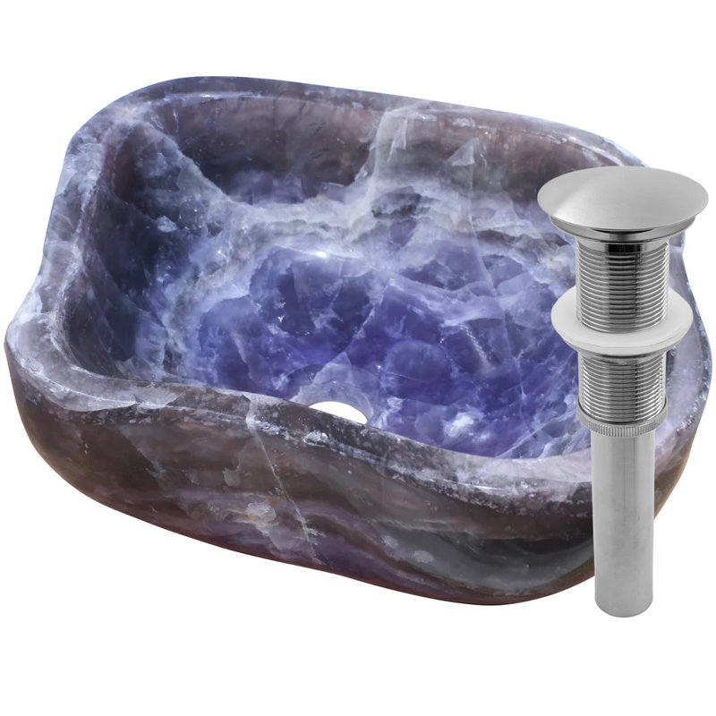 Novatto 17'' Stone Specialty Bathroom Sink, Brushed Nickel