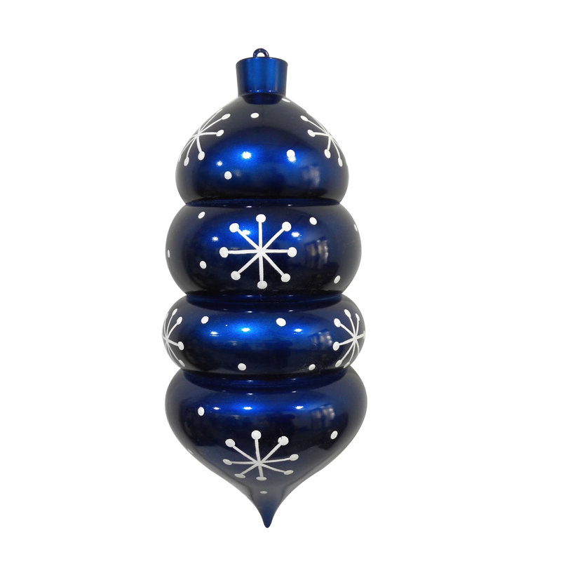 Ornement en forme de flocon de neige blanc 21,1 po, Bleu