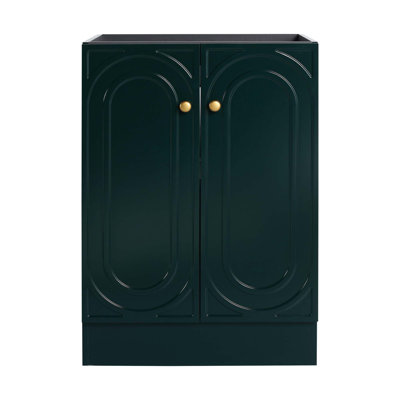 Meuble-lavabo autoportant 24 po et 2 portes d'armoire à fermeture en douceur - sans le lavabo