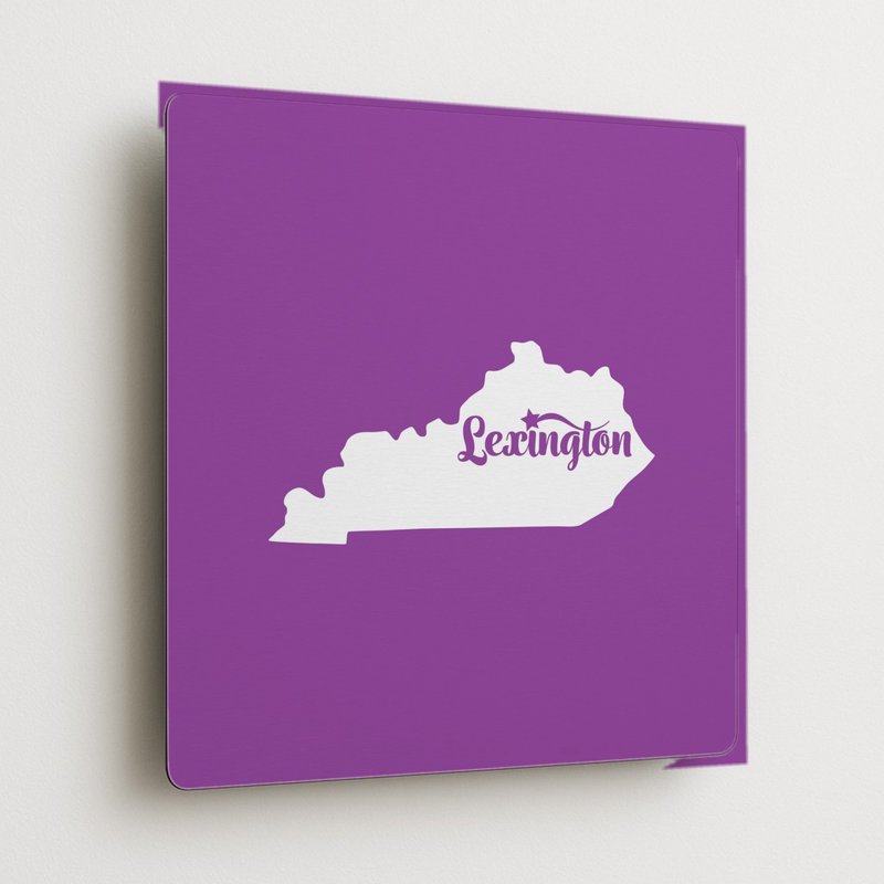 Lexington, ma douce demeure — Silhouette de l'État du Kentucky — Décoration murale carrée en métal, H 32 po x l 32 po