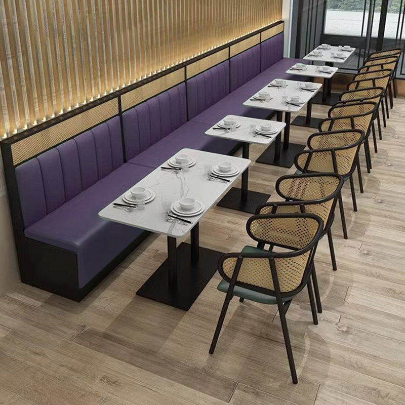 Banc rembourré en similicuir Nordic Simple, Mauve