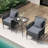 Ebern Designs 3 Pcs Patio Furniture Set With Cushioned Patio Chairs & Tempered Glass Coffee Table Grey-685692430