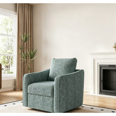Fauteuil d'appoint pivotant à 360 °, fauteuil en similicuir moderne avec dossier ergonomique et coussin confortable pour le salon et la chambre à coucher