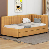 Upholstered Twin Size Daybed with Trundle