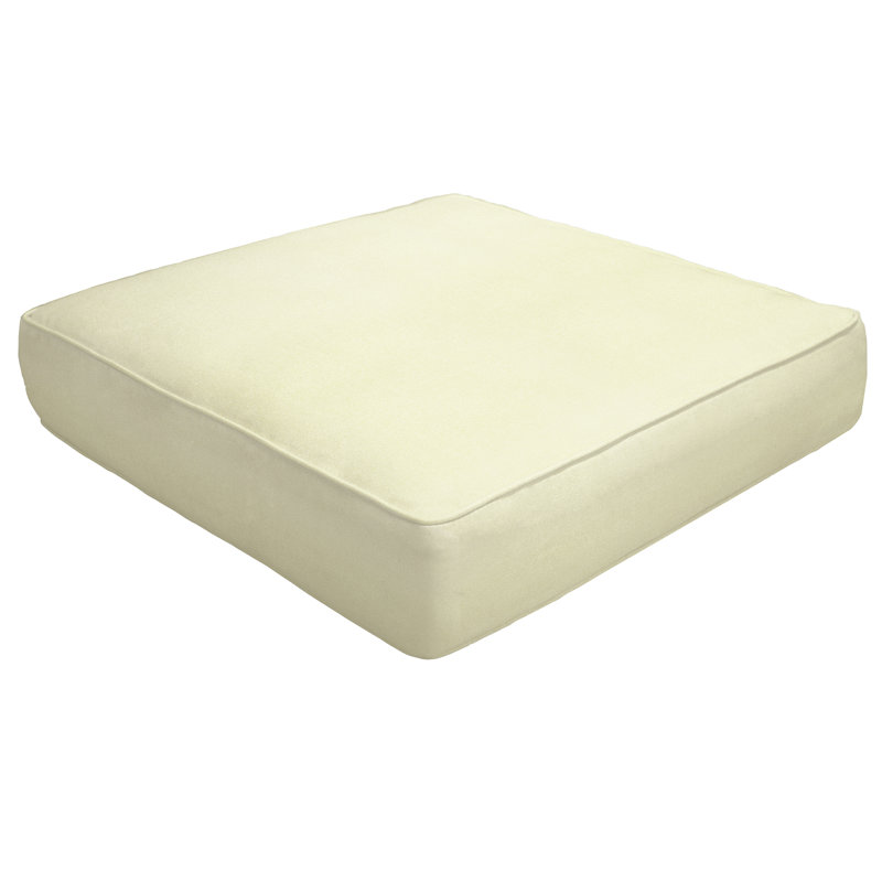 Double Piped Indoor/Outdoor Sunbrella Ottoman Cushion, 5" H x 24" W x 24" D, Canvas Natural Sunbrella® Canvas