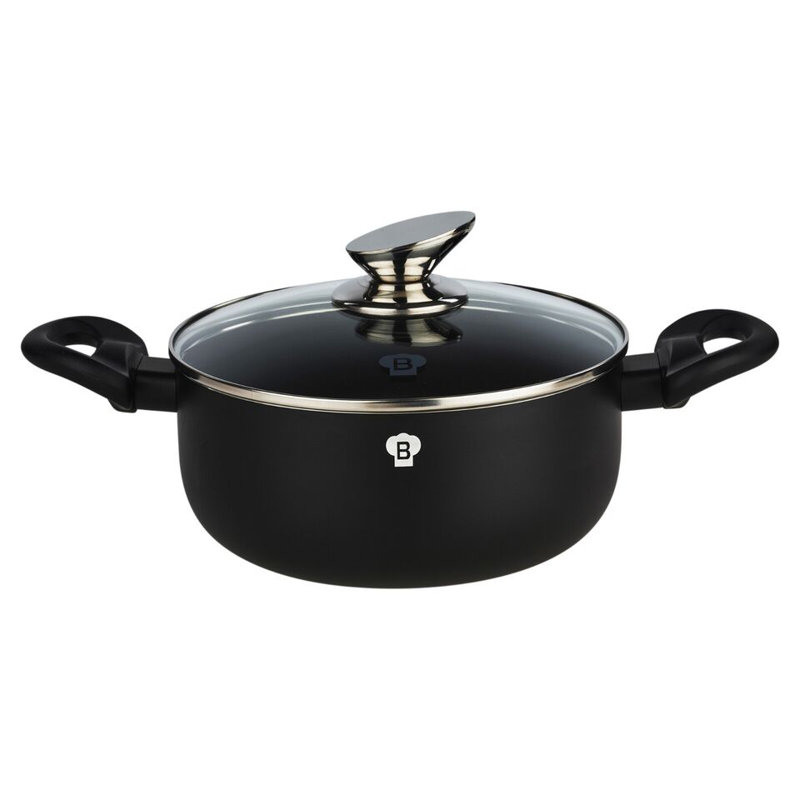 11 - Piece Non-Stick Aluminum Cookware Set, Matt Black