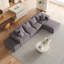 Ensemble de canapé modulaire rembourré en chenille Modern, canapé modulaire en forme de L avec 6 coussins pour un agencement flexible-1218172504