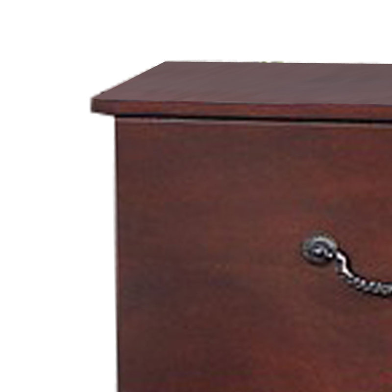 Table de chevet 2 tiroirs Runolfson, Brun cerisier